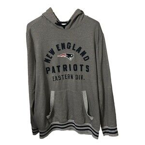 New England Patriots Men's L Hoodie Gray Lightweight NFL Team Apparel MSRP $85